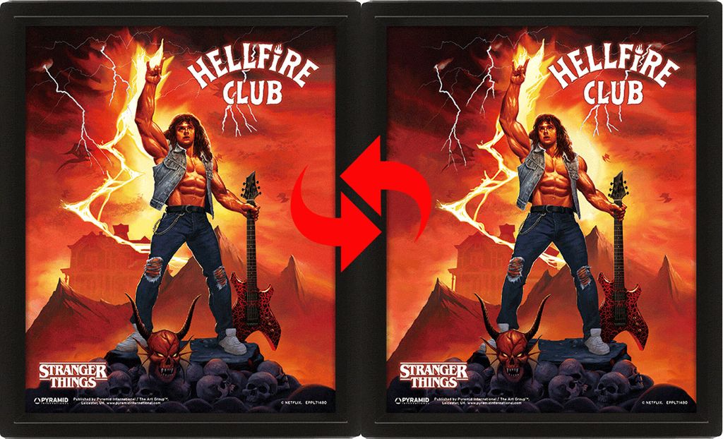 Stranger Things - 3D Poster A4 - Hellfire Tribute