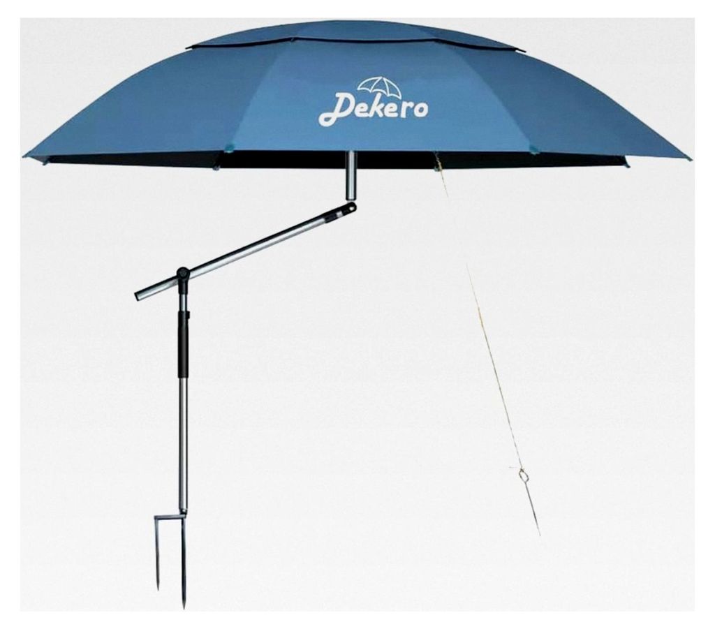 240 cm stabiler Strandschirm windfest, UV 50 mit Erdspieß