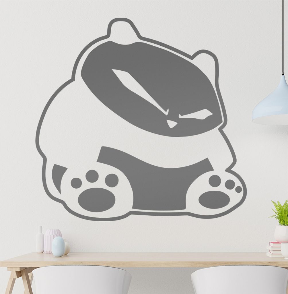 KIWISTAR Fieser Panda Wandtattoo in 6 Größen - Wandaufkleber Wall Sticker - Dekoration, Küche, Wohnzimmer, Schlafzimmer, Badezimmer