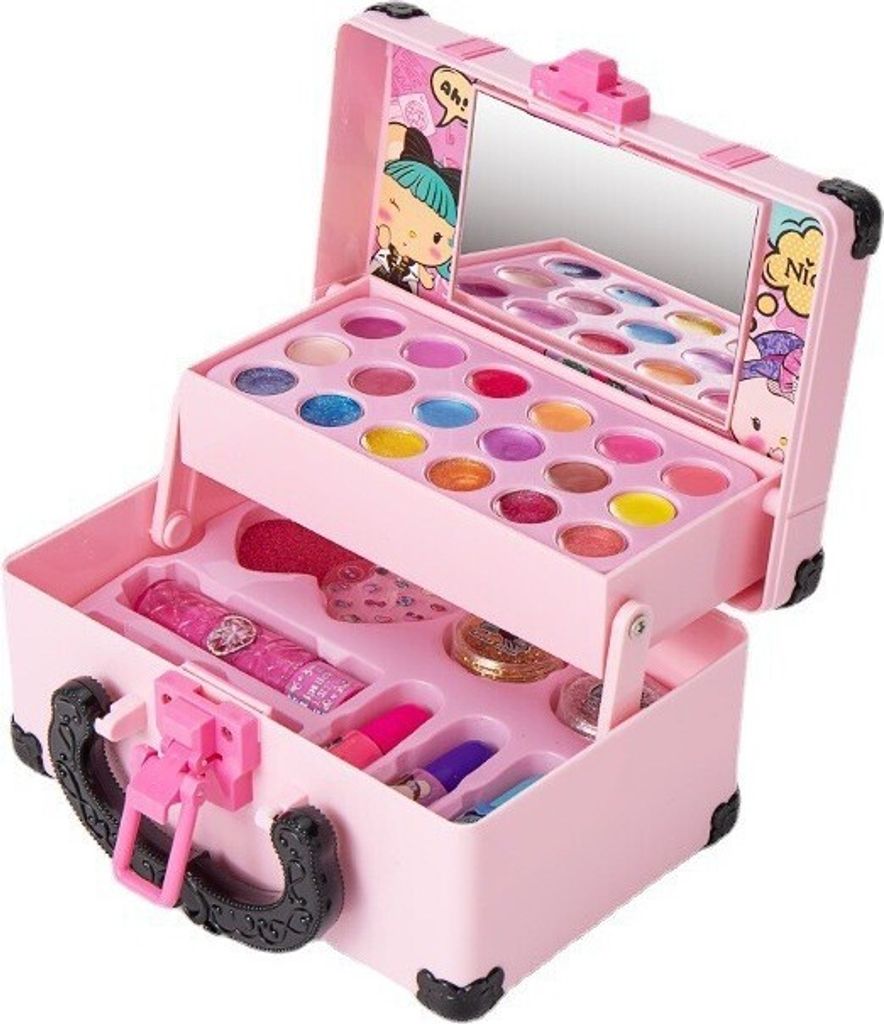Kinder-Make-up-Set, waschbares Kosmetik-Spielzeug, tragbarer Kosmetikkoffer