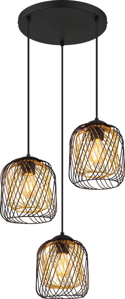Globo Lighting|Hängeleuchte Metall schwarz matt, 3x E27