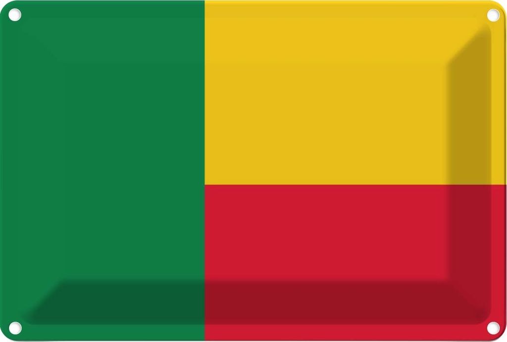 vianmo Blechschild 20x30 cm Benins Benin Flagge Fahne Wappen