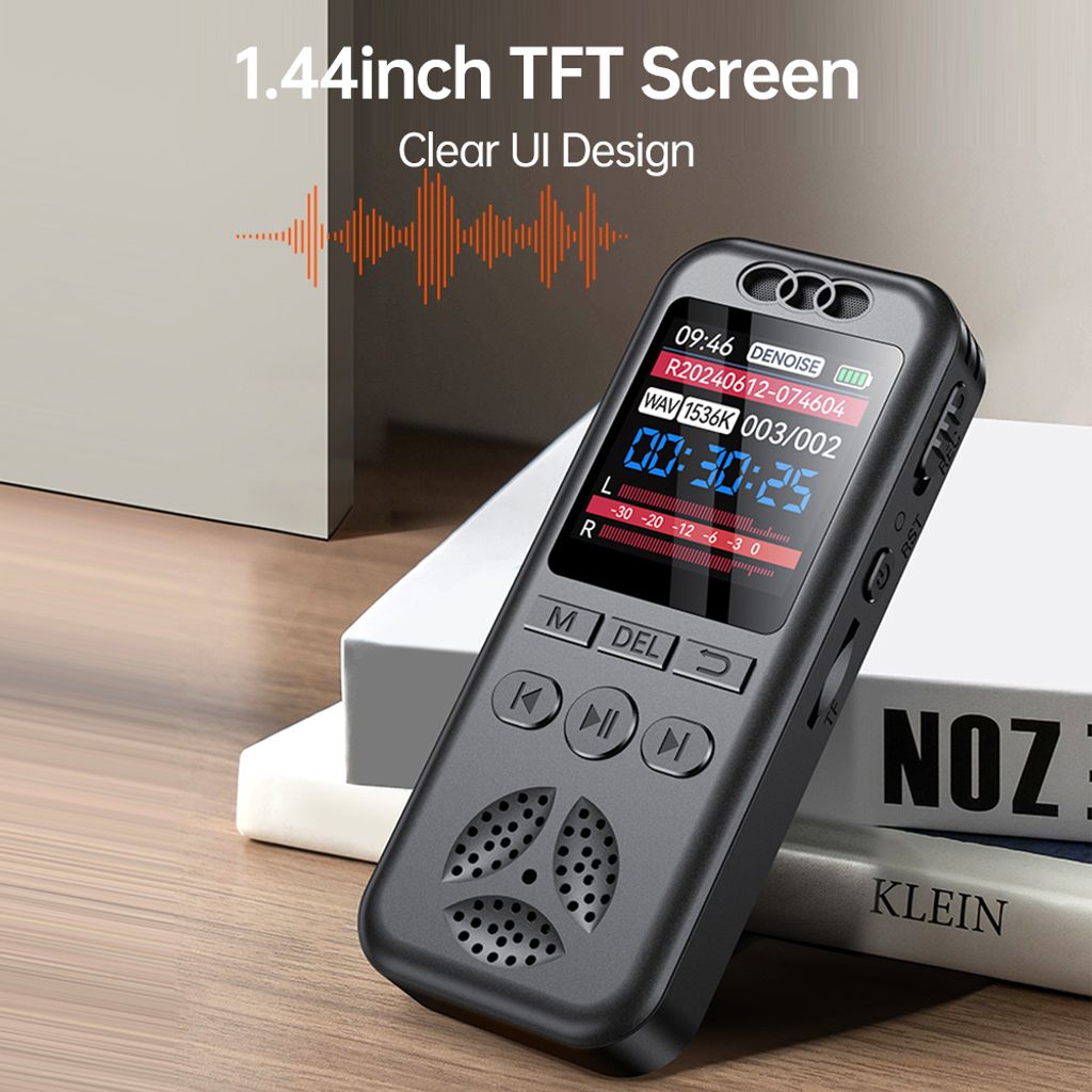 MECHEN 64GB Diktiergerät – Ein-Klick HD-Aufnahme 1536kbps, Mit Rauschunterdrückung, MP3-Player & Passwortschutz