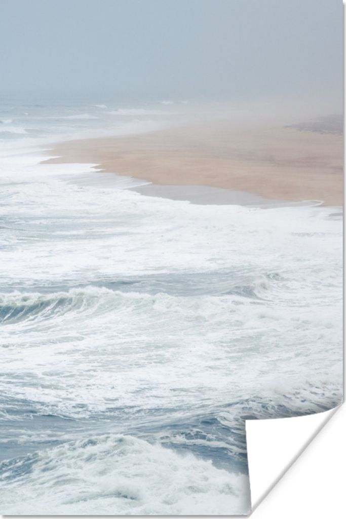 MuchoWow Poster Strand - Wasser - Wellen - Meer 60x90 cm - Wanddekoration