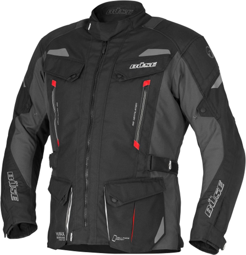 Büse Lago 3 Motorrad Textiljacke, schwarz, 5XL