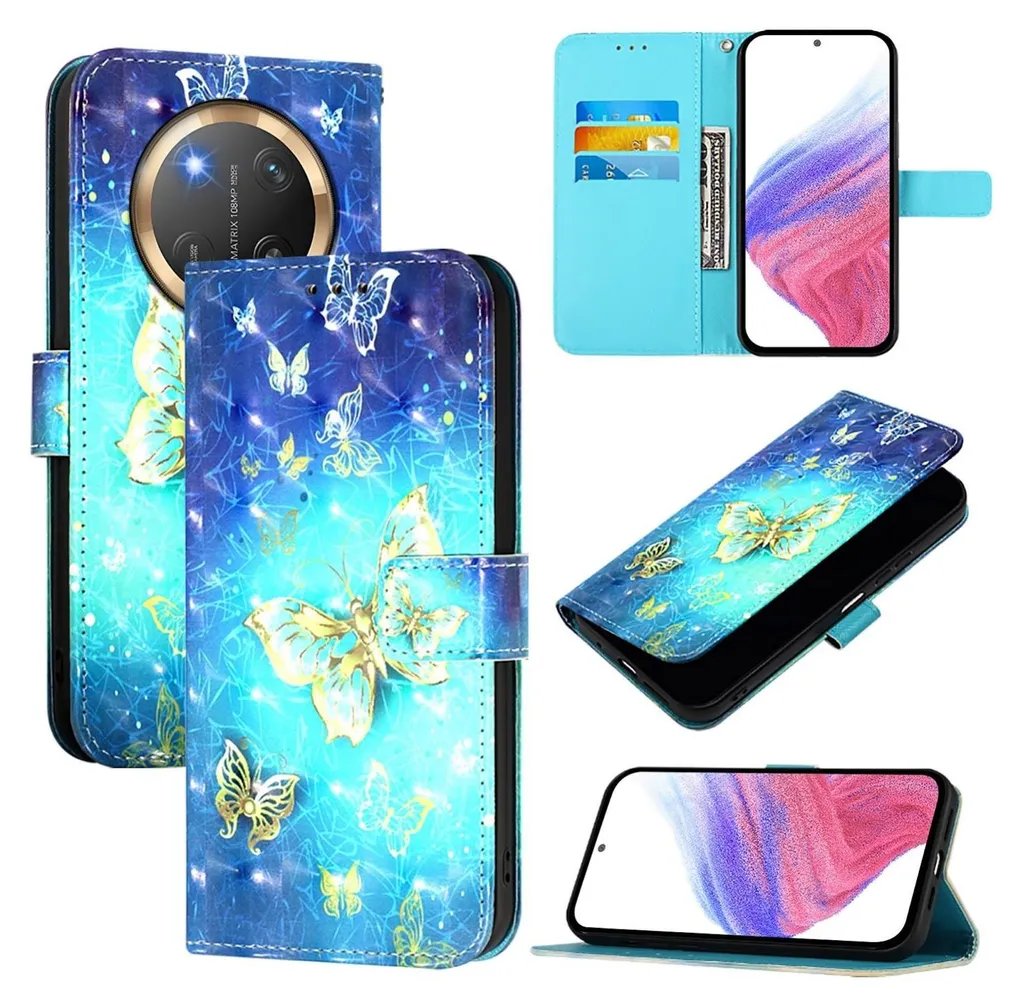 Custodia Portafoglio Honor Magic 7 Lite / X9c Pelle con Motivo