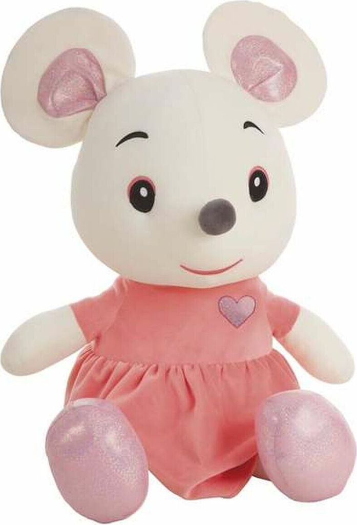 Maus Kuscheltier groß mit Kleid und Glitzer - 80 cm Produktbild 