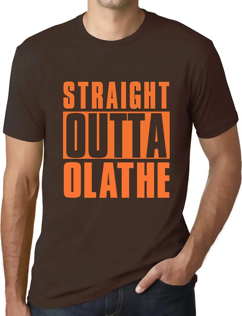 Herren Grafik T-Shirt Direkt aus Olathe – Straight Outta Olathe – Öko-Verantwortlich Vintage Jahrgang Kurzarm Lustige Druck Geburtstag Geschen...