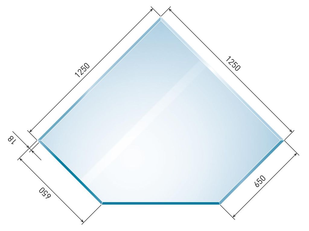 Raik Kamin Glasplatte Diamant 2 inkl. Facette Produktbild 