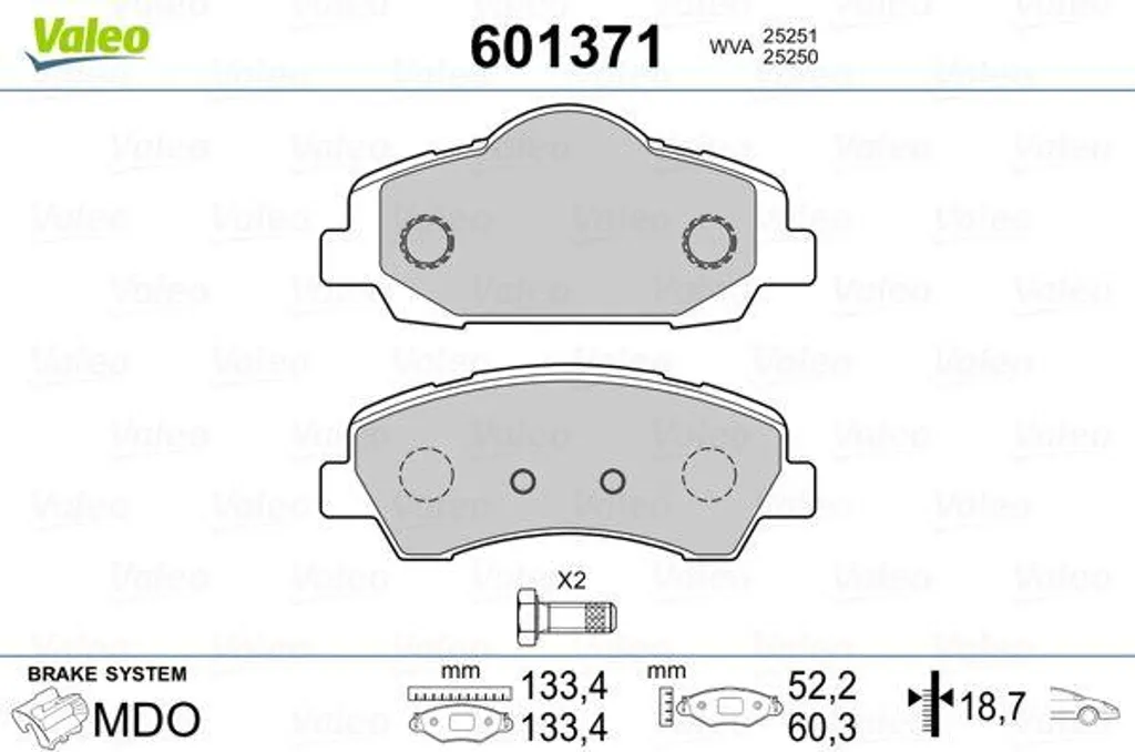 Plaquettes de frein VALEO 601371 : stop aux bruits et freinage inefficace