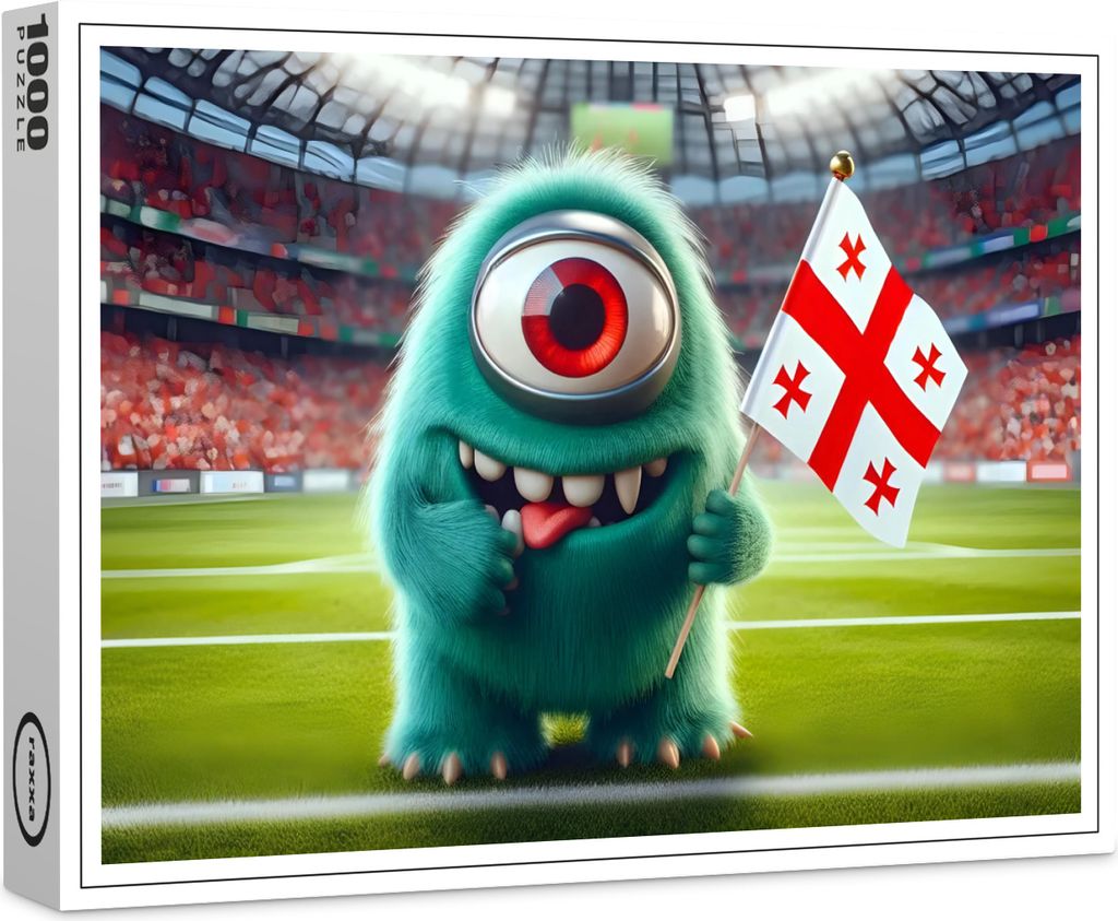 raxxa Premium-Puzzle "Das Georgische Whimsical Monster der Fußball-EM 2024", 1000 Teile