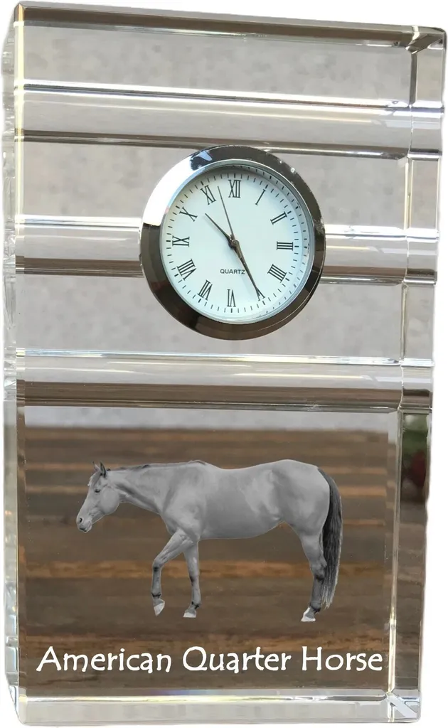 Eterno Legame: Orologio in Cristallo con Cavallo Quarter Horse Art-Dog