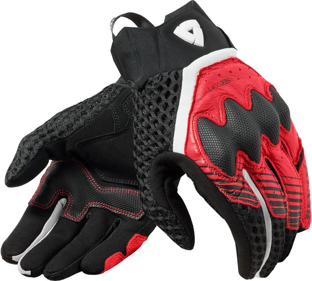 Gants Rev'it ! Veloz Noir et Rouge 2XL - Protection Moto Urbaine Été