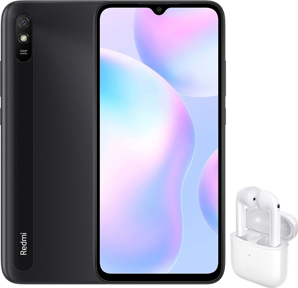 Xiaomi Redmi 9AT 2GB 32GB Granit grau & Redmi Buds 3 Bluetooth-Kopfhörer