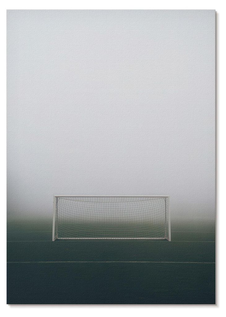 POSTER - 59x84 cm (A1) - Soft Structure - Tor auf dem Spielfeld, Nebel, Ruhe, Minimalismus - Wandbild für Wohnzimmer Schlafzimmer & Flur, Modernes...