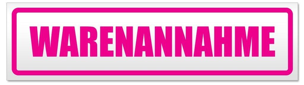 Kiwistar - Autoaufkleber - Pink - 60 x 16 cm - Warenannahme - Hinweis Aufkleber Sticker für Auto, Kfz, Fahrrad, PKW, LKW