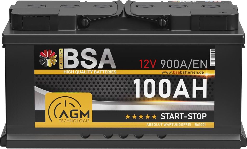 AGM Batterie 100Ah 12V Autobatterie Start Stop