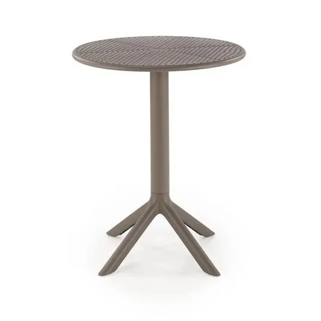 Table ronde CALVO gris mat avec plateau résistant et pieds stables - 2
