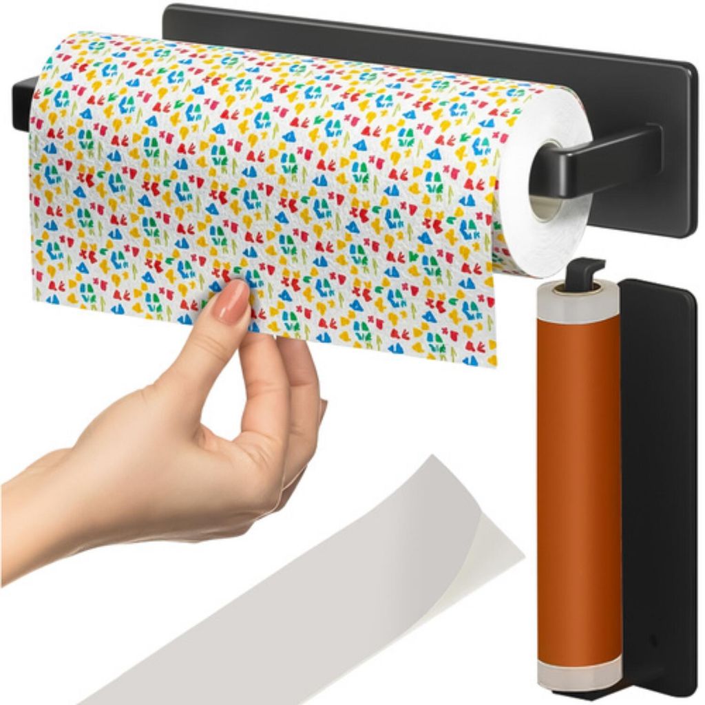 Ruhhy Kuchenrollenhalter - 25 x 7 cm - schwarz - Metall - Produktbild 