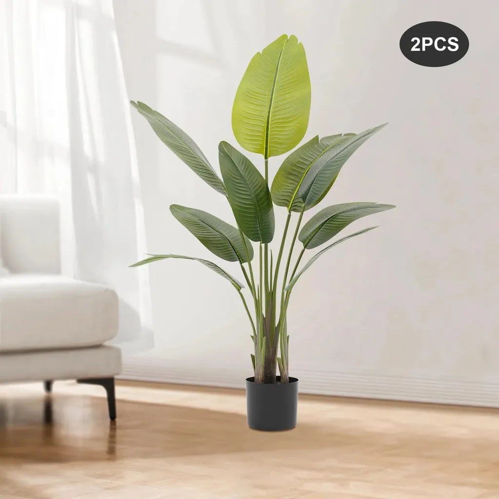 Set 2 Palme Tropicali Artificiali 120cm | Look Jungle Chic Interni - 7