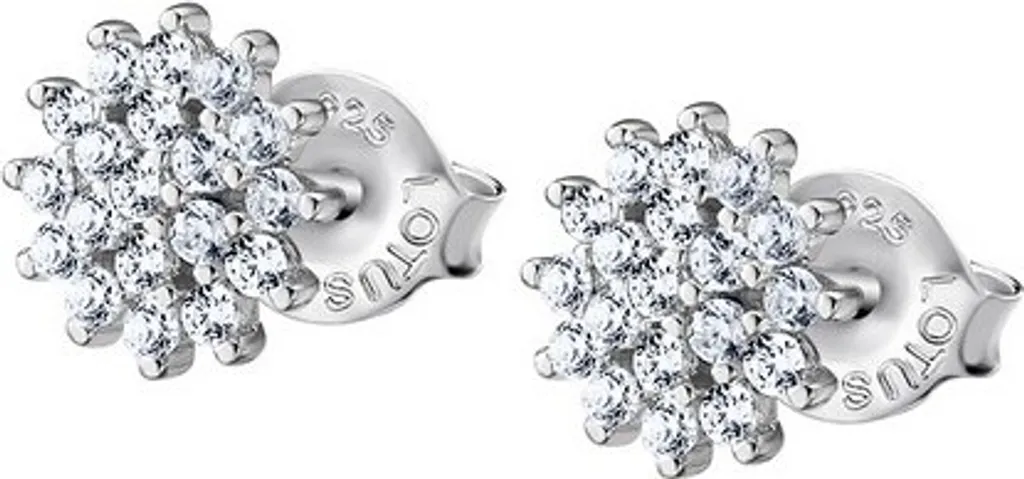 Boucles d'oreilles Fleurs en Argent et Zircons LP3081-4/1 Lotus Silver
