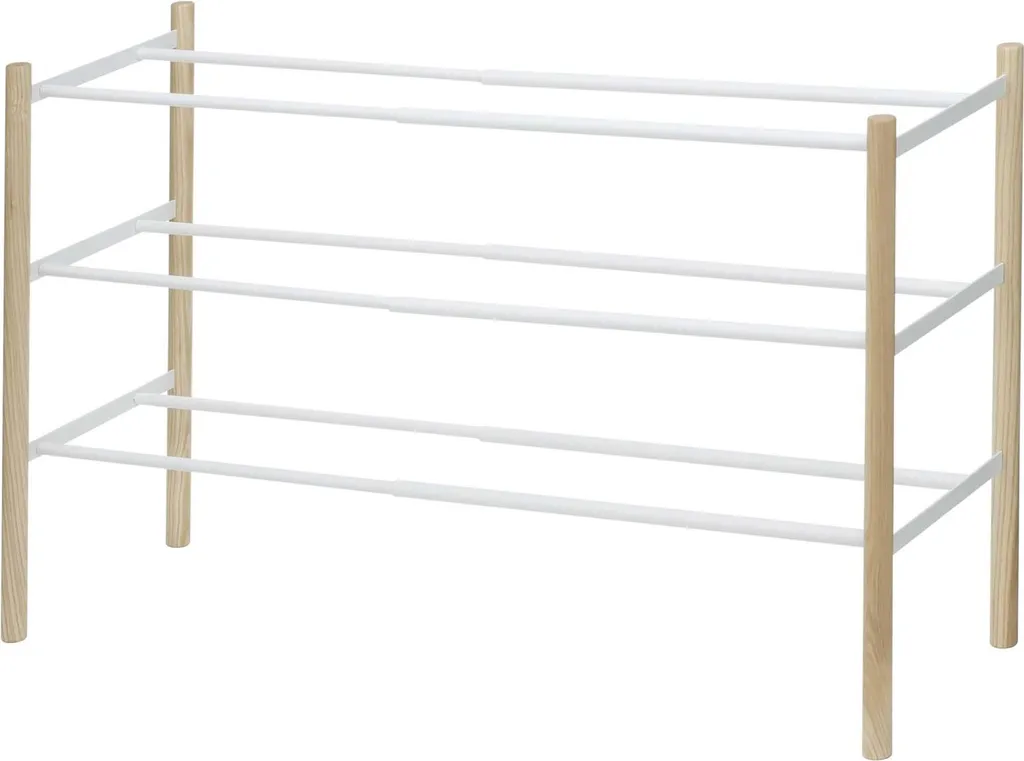 Yamazaki PLAIN Étagère à Chaussures Blanche Extensible 41-70cm Métal