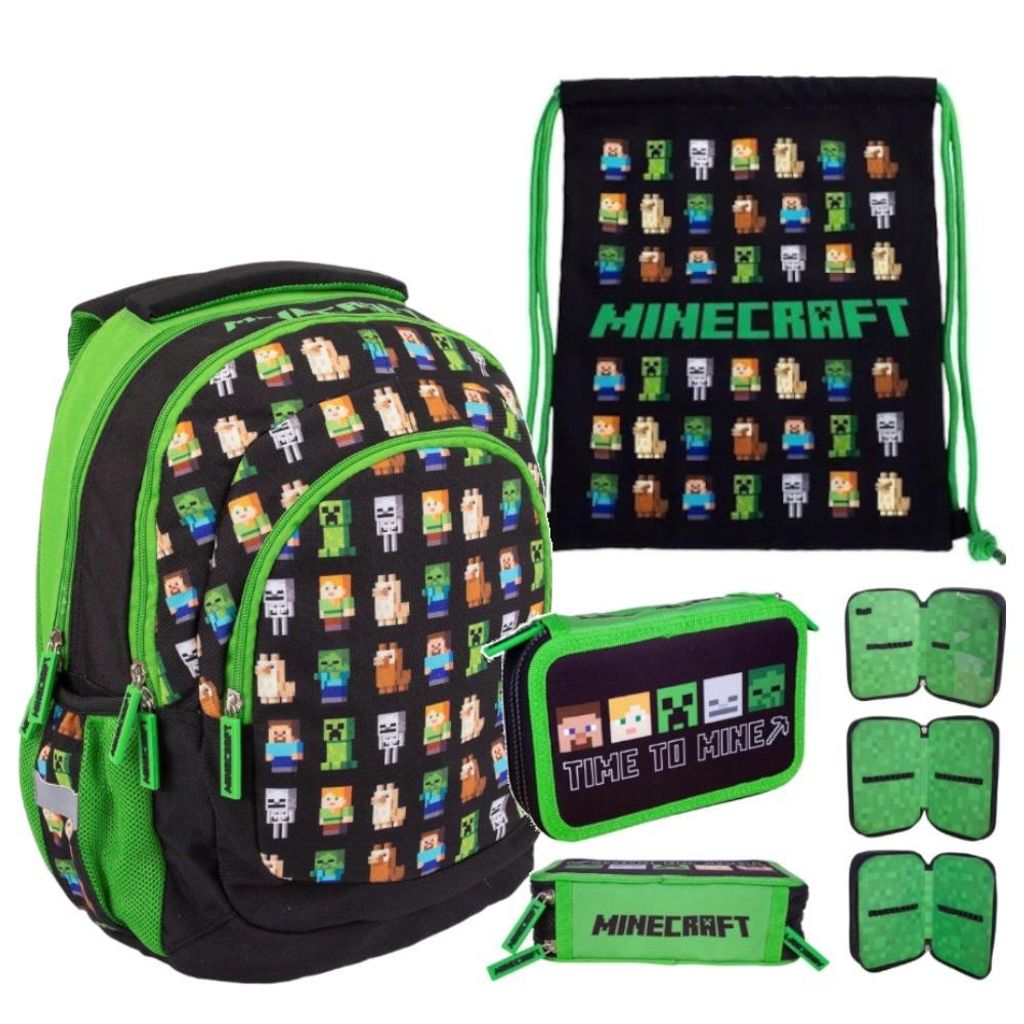 ASTRA Minecraft Schulset – Schulrucksack, 3-Fach Produktbild 