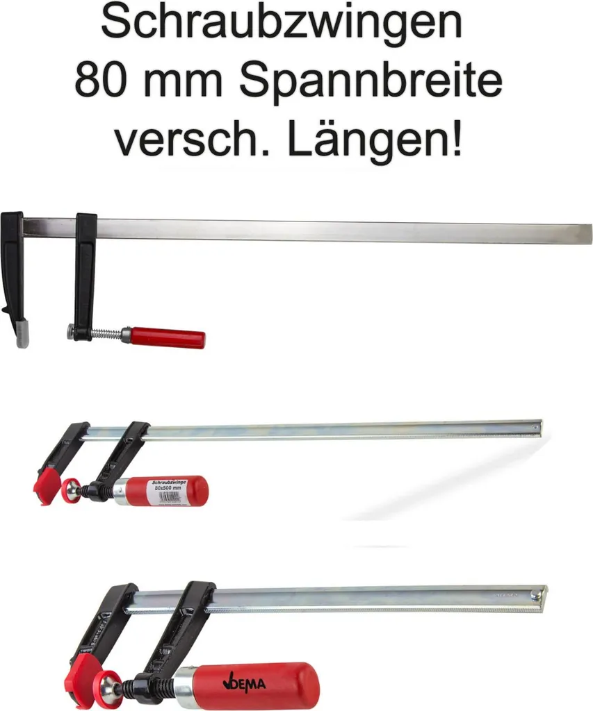GENHAKON Confezione Da 8 Morsetti A F 15,2 Cm, Serraggio Rapido Con Una Mano, Capacità 72,6 Kg, Per Falegnameria, Fai Da Te E Artigianato
