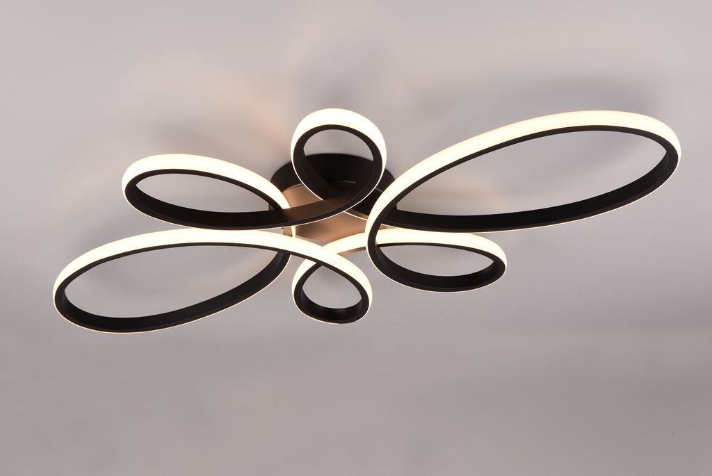 TRIO-Leuchten Deckenleuchte FLY LED BHT 83x7.50x45.50 cm schwarz