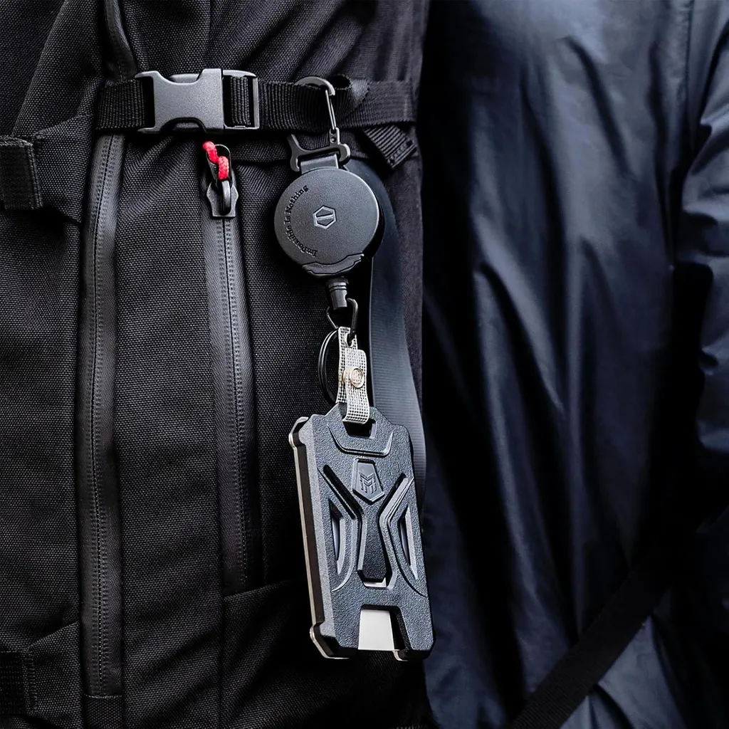 Porte-clés Anti-perte avec Mousqueton et Enrouleur Badge de 80 cm