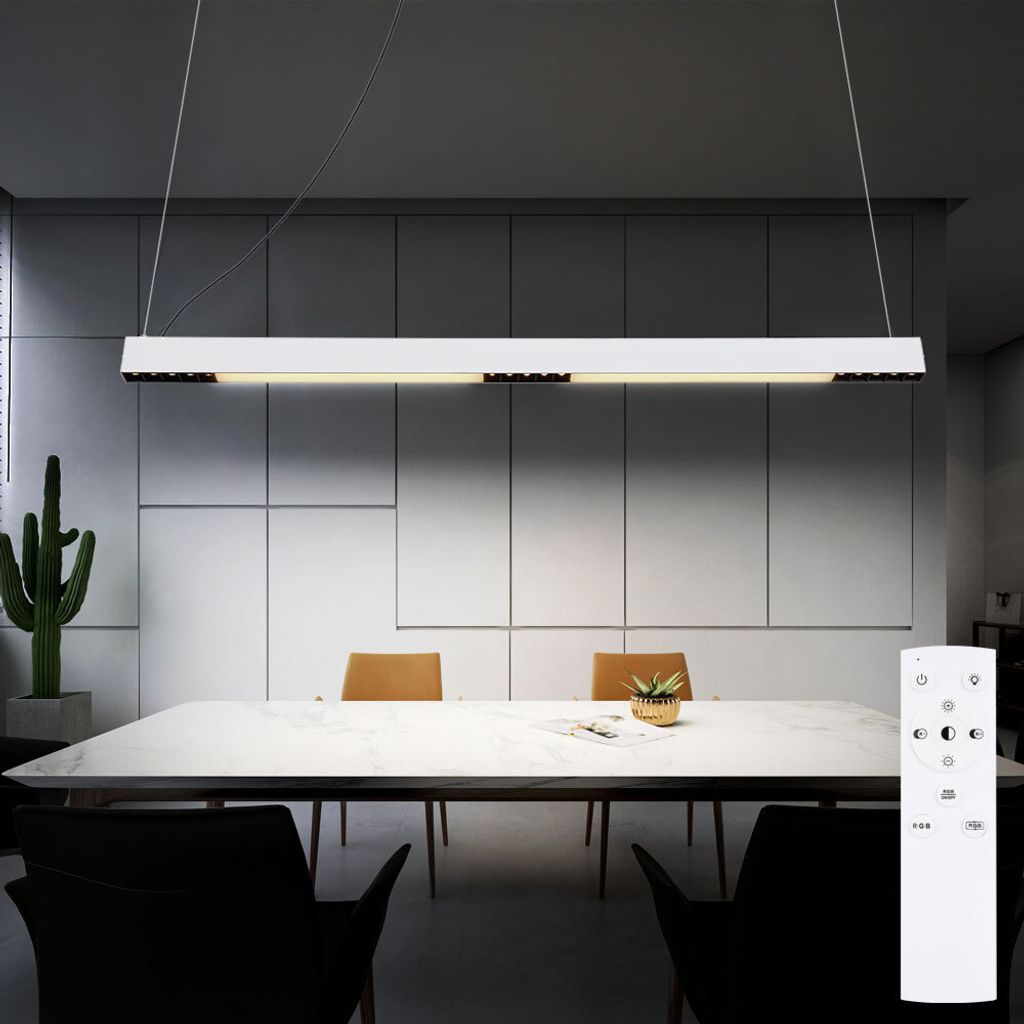 LED Hängeleuchte, Glas, dimmbar, Fernbedienung, Farbwechsler