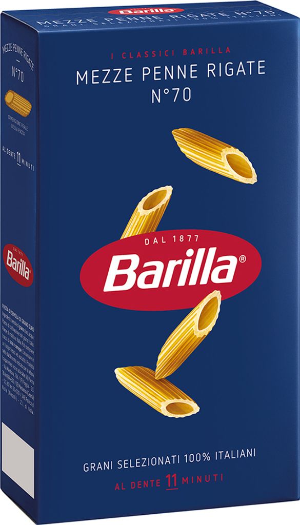 28x Pasta Barilla - Mezze Penne Rigate N.70 - 500g - Produktbild 