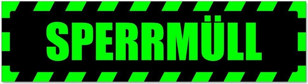 Kiwistar - Autoaufkleber - Grün - Schwarz - 20 x 5,3 cm - Sperrmüll gestreift - Hinweis Aufkleber Sticker für Auto, Kfz, Fahrrad, PKW, LKW