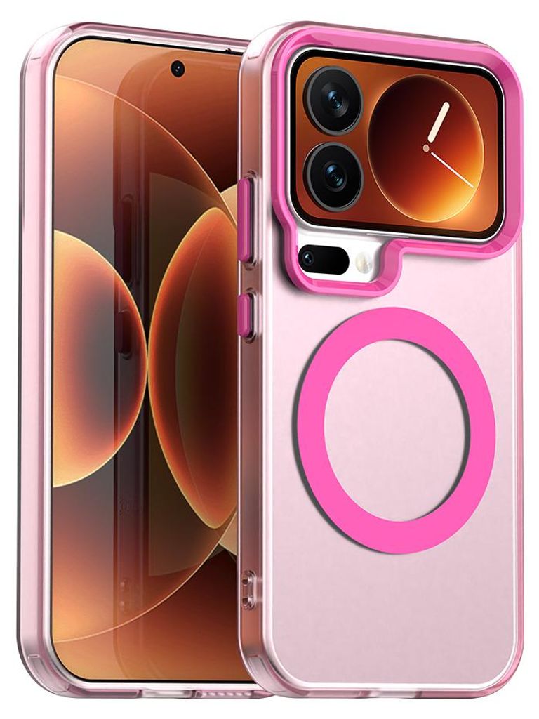 Magnetisch Hülle für Xiaomi 17 Pro Max, Schlank Durchscheinend Matt Stoßfest Handyhülle Rot