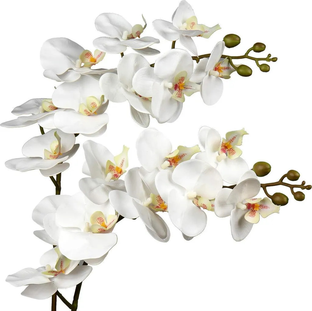 Orchidée Artificielle Blanche 87cm Sans Entretien avec Toucher Réel