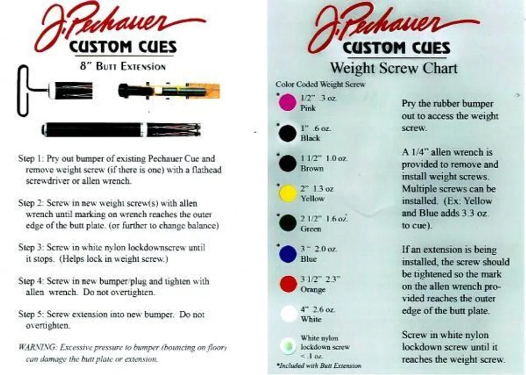 Extension de queue de billard Pechauer compatible flèches de la marque