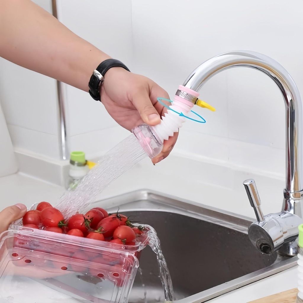 4er Pack Mini Wasserfilter für Küchenarmaturen - 360° drehbarer Armaturverlängerer für Bad und Küche