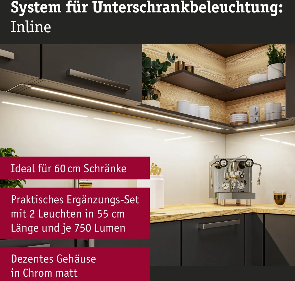 Réglette LED pour dessous de meuble de cuisine Inline Set Paulmann