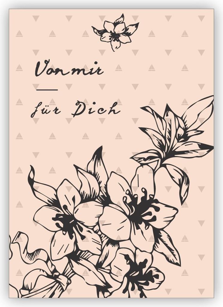 Elegante Geschenk Grußkarte mit Lilien: Von mir für Dich