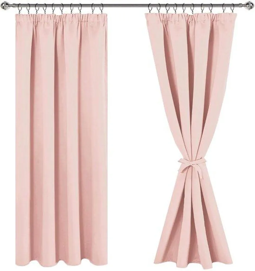Rideaux occultants thermiques à ruban fronceur, lot de 2, taille 183x117