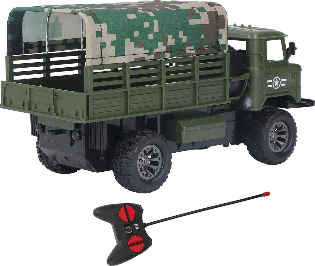 Véhicule Télécommandé Tout-Terrain Militaire Vert Olive avec Lumières - 2