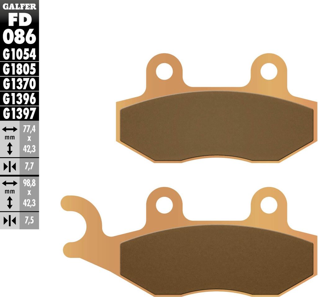 GALFER Bremsbelag "FD086" Satz, G1397 - Sinter Metal Quad/ATV