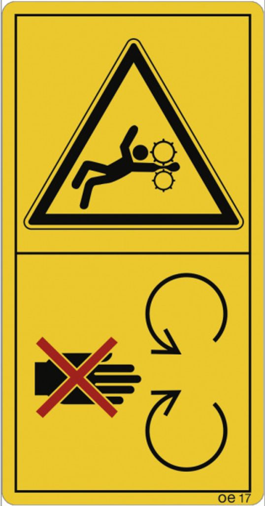 Dreifke Aufkleber - Ausreichend Abstand zu drehenden Maschinenteilen..., Fol...
