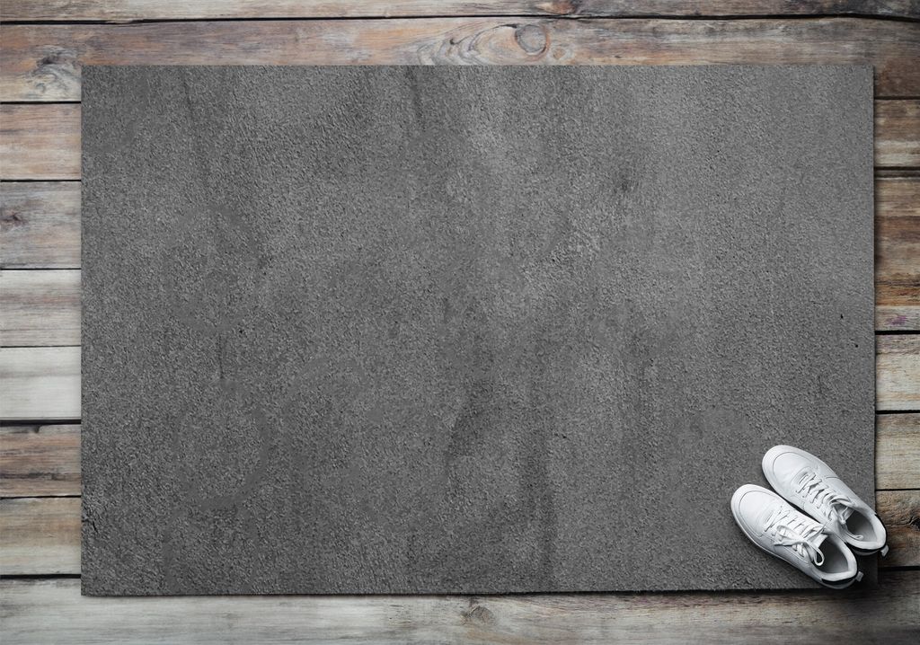Fußmatte Aussen - Schuhmatte Haustür- Schmutzfangmatte Türvorleger - Outdoor Teppich Schmutzfänger - 150x100 cm - Betongrau