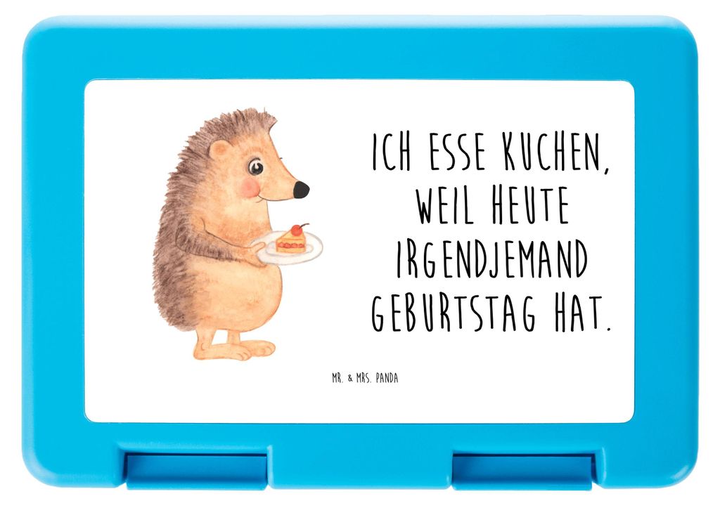 Mr. & Mrs. Panda Brotdose Igel Kuchenstück - Weiß - Geschenk, Geburtstagskuchen, Kuchen, Backen, Bentobox, Tiere, Torte, Vesperbox, Meal Prep Box...
