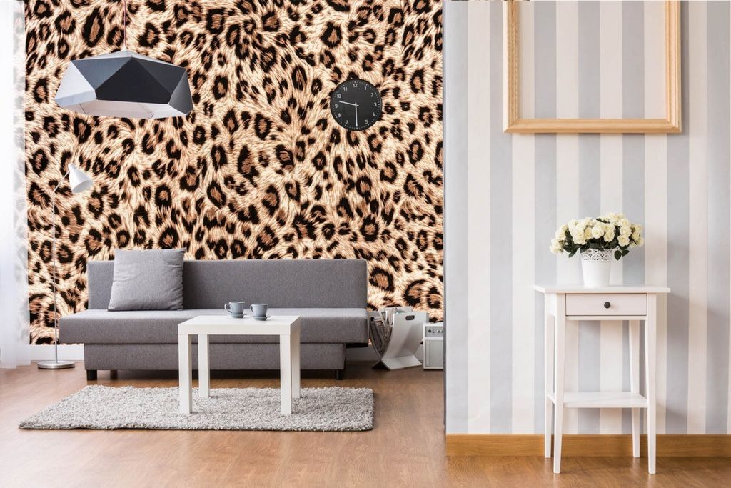 Vlies Fototapete LEOPARDLEDER 375 x 250 cm (inkl. Kleister) - Vlies Tapete, Wandtapete, Wandbilder - Tapete für Wohnzimmer Schlafzimmer, Büro, K...