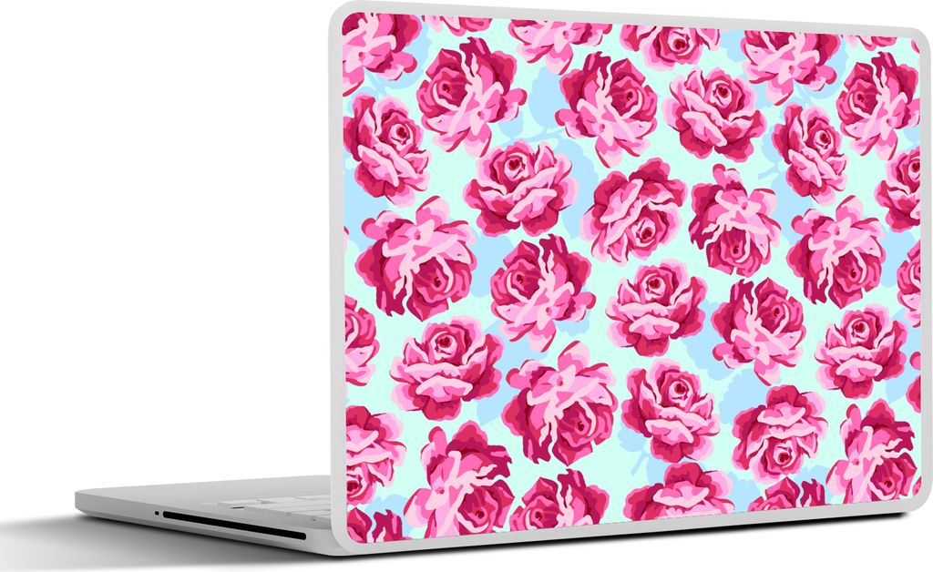 MuchoWow Laptop Aufkleber Sticker Cover Blumen - Rosen - Muster 31x22.5 cm - Laptop-Deko