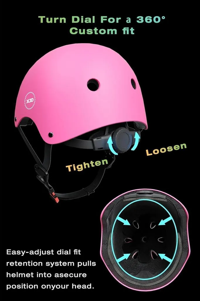 Casque vélo multisport ajustable rose avec aération pour adolescent - 7