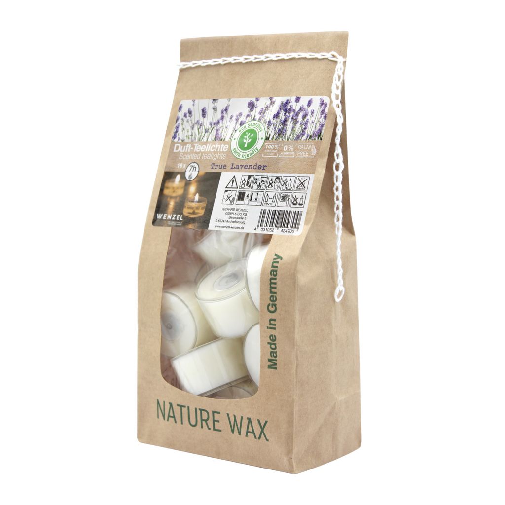 Duftteelichter, True Lavander, 100% NATURAL WAX, 25/41 mm, Produktbild 
