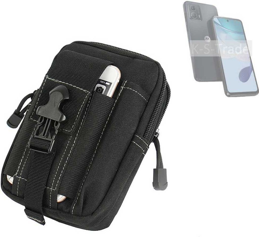K-S-Trade Gürtel Tasche kompatibel mit Motorola Moto G53 5G Gürteltasche Holster Schutz Hülle Handy Hülle Smartphone outdoor Handy-Hülle schwarz